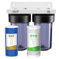 SimPure Whole House Water Filter System, 2 Stages Clear Home Water Pre-Filtration with Carbon and KDF Filters, Reduce Iron, Chlorine, Manganese, Heavy Metals, 1" NPT Brass Port(DB10C-2KDF)