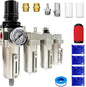 Upgraded 3/4" NPT Industrial Grade 4 Stage Air Drying System, Particulate Filter, Coalescing Filter, Desiccant Dryer & Air Regulator - for Plasma Cutter, Paint Spray, 3Filter&1Dryer System，Auto Drain
