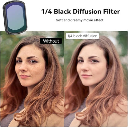 Haoge Magnetic Black Mist Filter 1/4 Effect Filter for DJI Osmo Pocket 3 Creator Combo,Lightweight Multi-Coated Lens,Softens Highlights & Reduces Contrast