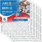AIRX FILTERS WICKED CLEAN AIR 18x20x1 MERV 11 Electrostatic Pleated Air Conditioner Filter 6 Pack HVAC AC Furnace Filters