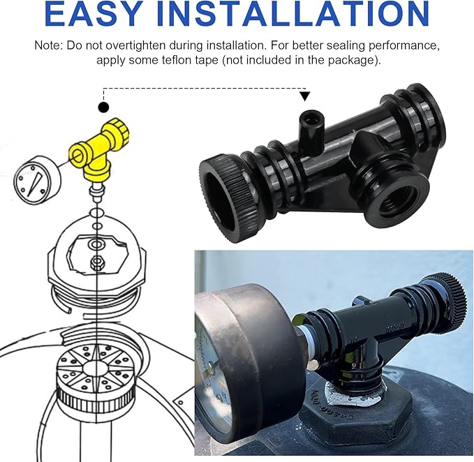 154689 Air Bleeder Tee Assembly Replacement for Pentair Pool Filter Air Relief Valve Fits Triton II Pool and Spa Filter Model TR50,TR60,TR140,TR100 Air Relief Tee Assembly Replace for S7S50,S8S70