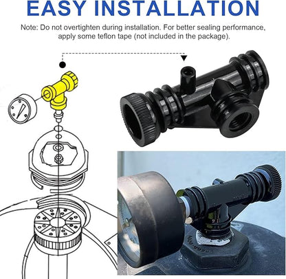 154689 Air Bleeder Tee Assembly Replacement for Pentair Pool Filter Air Relief Valve Fits Triton II Pool and Spa Filter Model TR50,TR60,TR140,TR100 Air Relief Tee Assembly Replace for S7S50,S8S70