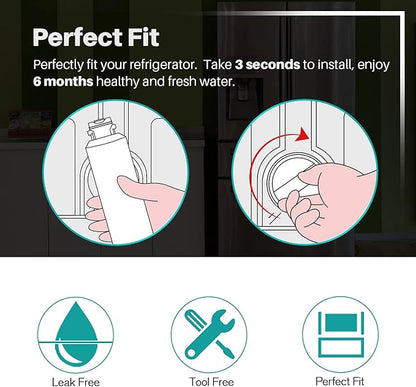 ICEPURE NSF/ANSI 53 Premium Certified DA29-00020B Refrigerator Water Filter Replacement for Samsung DA97-08006A, RF28HMEDBSR, RF263BEAESR, HDX FMS-2, HAF-CIN/EXP, 469101, RF4287HARS, RF28HFEDBSR,2PACK