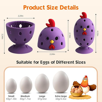 Egg Brush Cleaner, Egg Cleaner for Fresh Eggs, Cute Chick Shaped Egg Wash and Brush, Washing Egg Tool for Standard Sized Eggs (Purple)