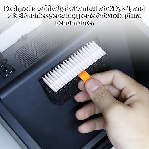 2pcs 3D Printer Air Filters with Cleaning Brush, Activated Carbon Combo Air Filter Replacement Practical 3D Printer Accessories for Bambu Lab X1/P1 Series