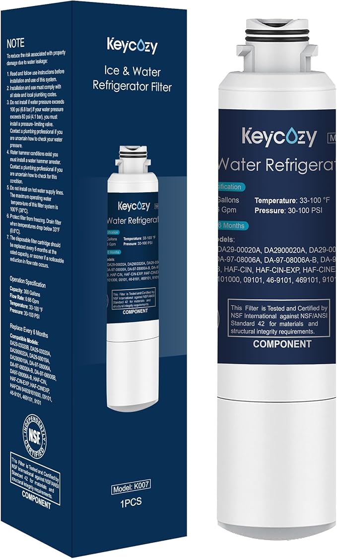 Refrigerator Water Filter Replacement for Samsung Water Filter DA29-00020B, HAF-CIN, RS25J500DSR, RF28HMEDBSR, HAF-CIN/EXP, RF4287HARS, RF28HFEDBSR, K007 1 Pack