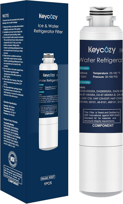 Refrigerator Water Filter Replacement for Samsung Water Filter DA29-00020B, HAF-CIN, RS25J500DSR, RF28HMEDBSR, HAF-CIN/EXP, RF4287HARS, RF28HFEDBSR, K007 1 Pack