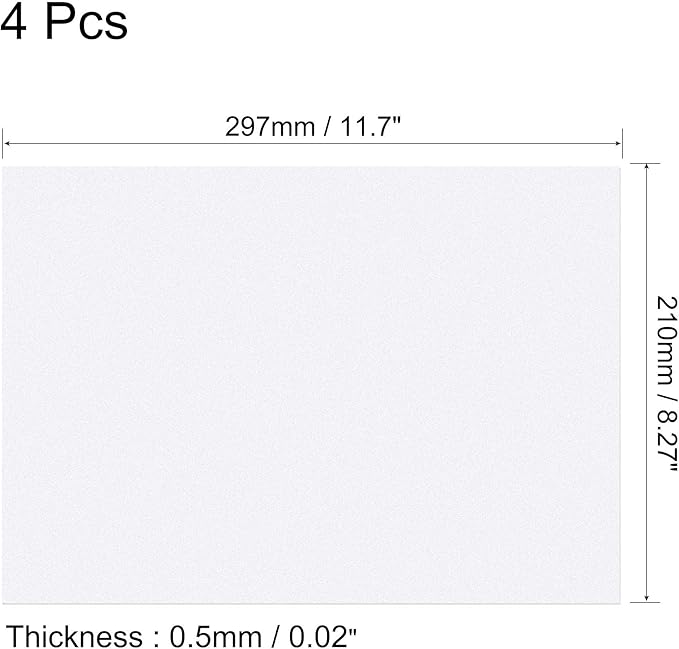 uxcell 4Pcs Gel Light Lighting Filter Overlay Transparent Correction Vinyl PVC Sheets Photography Television Matte Translucent,0.5mm