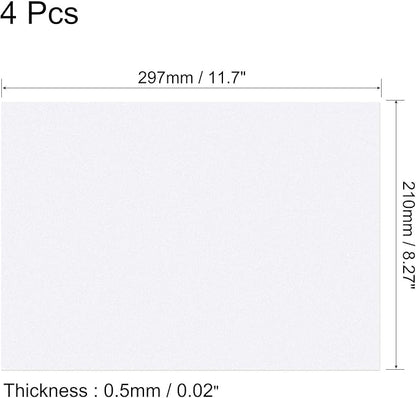 uxcell 4Pcs Gel Light Lighting Filter Overlay Transparent Correction Vinyl PVC Sheets Photography Television Matte Translucent,0.5mm
