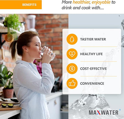 Max Water 20" x 4.5" 10 Micron Sediment Water Filter, Whole House Water Filter Replacement Cartridge, Melt Blown Polypropylene (PP), Fits Any Standard 20 Inch Filter Housing, 2 Pack