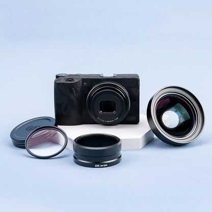 JJC AR-GR3 Lens Filter Adapter Replaces Ricoh GA-1 for Ricoh GR III GR III HDF GR3 GR3 HDF Digital Camera with GW-4 Wide Conversion Lens or 49mm Filter