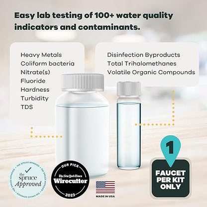 Advanced Home Water Test Kit | Well or City | EPA Certified Drinking Water Labs | Tests for: 116 Analytes, incl. Lead, Copper, Hardness & Alkalinity and More | #1 Best Home Water Test - Wirecutter