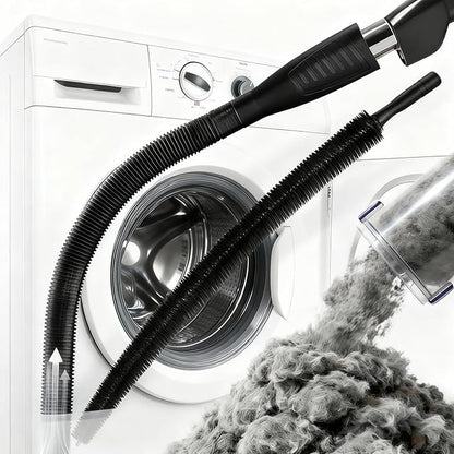 Dryer Vent Cleaner Kit - Universal Vacuum Hose Attachment & Lint Brush, Effectively Clean Clogged Dryer Ducts, Fit Most Vacuums for Dryer, Refrigerator Coils & Behind Appliances (Black)