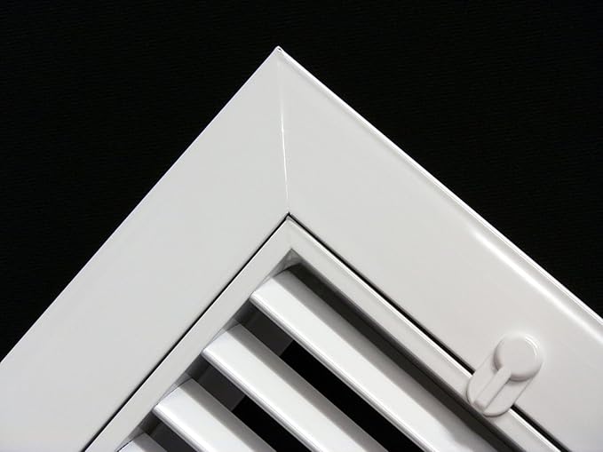 HVAC Premium 10" X 10" Aluminum Return Filter Grille for 1" Filter - Easy Airflow - Linear Bar Grilles [Outer Dimensions: 12.5"w X 12.5h"]
