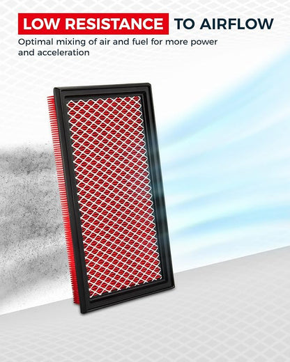 KAX Premium Engine Air Filter, GAF025 (CA4309) Replacement for Murano, Maxima, Pathfinder, QX60, G35 FX35, Altima, Impreza, Filter with Longer Life, Protect and Improve Engine Performance