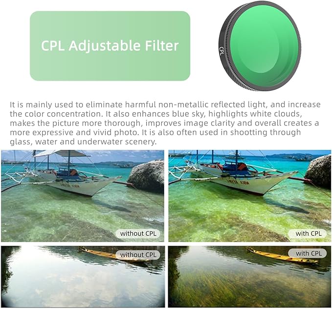 CPL Filter Compatible with Insta360 GO Ultra Camera Accessories CPL Circular Polarizer Lens Filter Waterproof Scratch-Resistant