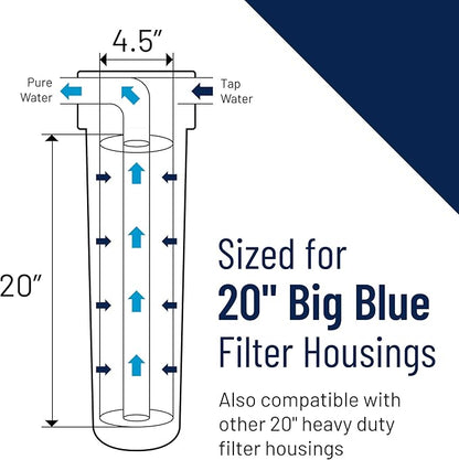 Pentair Pentek DGD-5005-20 Big Blue Water Filter, 20-Inch Whole House Sediment Filter Cartridge Replacement, Dual-Gradient Density Spun Polypropylene, 20" x 4.5", 5 Micron, Pack of 1, White