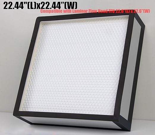 FFU H14 HEPA Filter Replacement, Laminar Flow Hood Filter Replacement Kit 1 Piece, Compatible with Laminar Flow Hood FFU 22.6” x 22.6”,100/ISO 5, H14 HEPA Flow Hood Filter