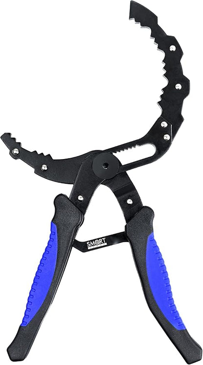 SMART JERRY - Adjustable Oil Filter Wrench | Self-Adjusting Oil Filter Removal Tool | Wide Oil Filter Remover | Motorcycle Fuel Filter Wrench | Automotive Oil Change Kit | Fit 2-5'' Filters