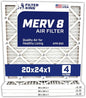 Filter King 20x24x1 Air Filter | 4-PACK | Carbon MERV 8 HVAC Pleated A/C Furnace Filters | MADE IN USA | Actual Size: 19.5 x 23.5 x .75"