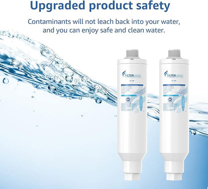 Filterlogic RV & Marine Inline Water Filter for Boats, RVs, NSF Certified, Campers, Gardening, Planting, Trailer or Motor Home KDF Filter, Pack of 2