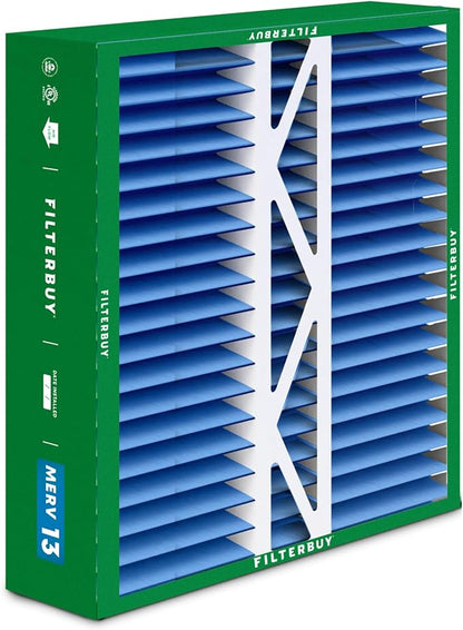 Filterbuy 16x22x5 Air Filter MERV 13 Optimal Smoke & Allergy Defense (1-Pack), Pleated HVAC AC Furnace Filters for Amana, Coleman, Goodman, York, and More (Actual Size: 15.38 x 21.88 x 5.25)