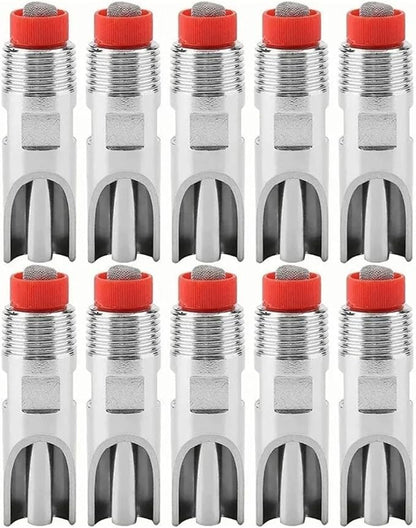10Pcs Stainless Steel Automatic Nipples, Adjustable Prevent Leakage Pig Nipple Waterer Pig Nozzle Nipple Drinker for Livestock Drinking