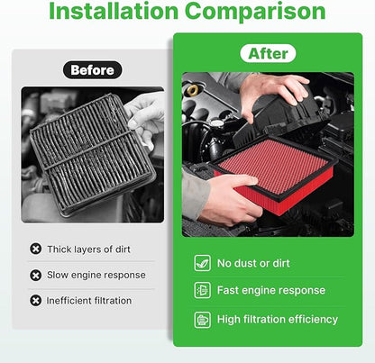 Engine+Cabin Air Filters Fit for Ascent 19-25 26, Crosstrek 18-23, Impreza 17-23, Legacy 20-25 26, Outback 20-25 Engine Air Filter Replacement AC Air Filter Accessories# 72880FL00A 16546AA16A
