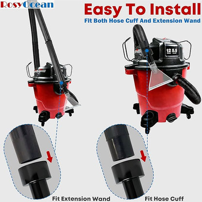 Universal Compatible with All Shop Vacs Extractor Attachment with 2-1/2" & 1-7/8" & 1-1/4" Three Adapters Auto Detailing Vacuum Head Extraction Accessory for Upholstery & Carpet Cleaning