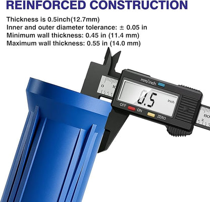 Geekpure 10-Inch Whole House Slim Water Filter Housing for 2.5" x 10" Filter - 3/4" NPT Brass Port - with Air Relief Valve-Blue (1)