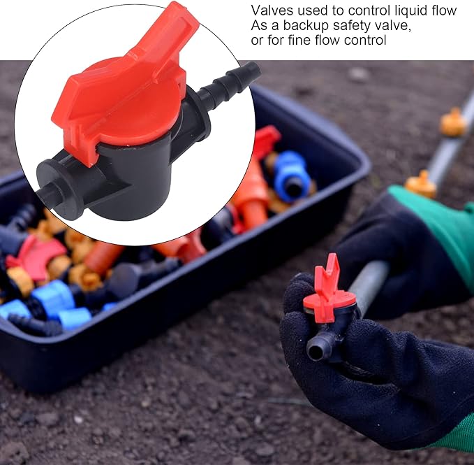 Regulator ABS Plastic Liquid Control Stop Valve for Domestic Water Pumps Solar Water Heaters Construction Sites 2PCS Straight Through Valve (4MM regulator)