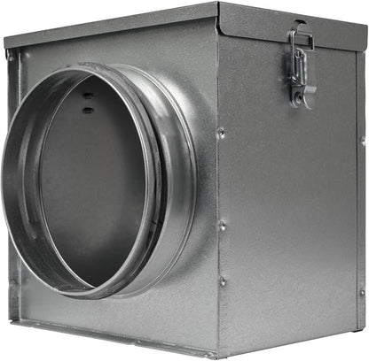 Repa Market 6" Duct Air Filter Box – Galvanized Steel Inline Dryer Filter Housing for Round Duct - EPDM Rubber Gaskets – Easily Serviceable Lint Trap – Intake Ventilation, Home Improvement