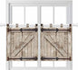 Farmhouse Wood Grain Kitchen Curtains 36 Inch Length, Small Window Curtains Tab Top, Vintage Country Barn Gate Brown Light Filtering Short Window Treatments Tier Drapes 27.5"x36" 2 Panel