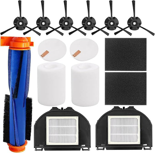 Replacement Parts for Shark RV2310AE/AV2310AE/RV2320S/RV2300S/UR2360S Matrix Robot Vacuum Cleaner,1 Main Brush Roller, 6 Side Brushes, 2 HEPA Filters, 2 Foam Filters(Not for RV2300/RV2310)-13Pack