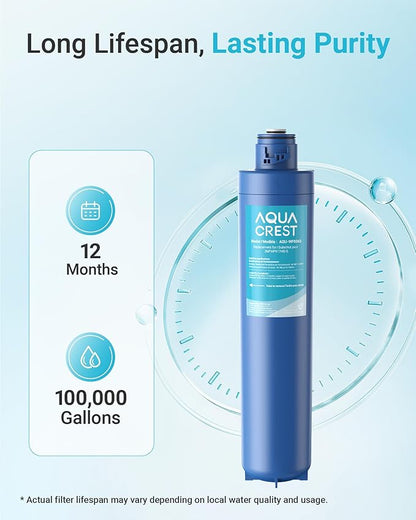 AQUA CREST W03AS Whole House Water Filter, Replacement for Aqua-Pure® AP917HD-S, Compatible with 3M® Aqua-Pure® AP904 System, Reduces Chlorine Taste and Odor, Inhibits Scale, 100000 Gallons, 1 Pack