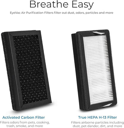EyeVac Air 2-in-1 HEPA Air Purifier & Touchless Vacuum Automatic Dustpan - Ultra Fast & Powerful - Covers 600 Sq ft - Corded Canister Vacuum, Bagless, Automatic Sensors, 1000 Watt (Black/Black)