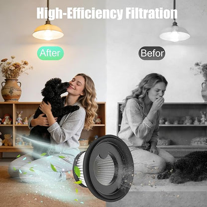 6 Pack HEPA Filter Replacement Compatible with Cordless Vacuum Cleaner as Seen on TV, Washable and Reusable Handheld Portable Vac Replacement Parts