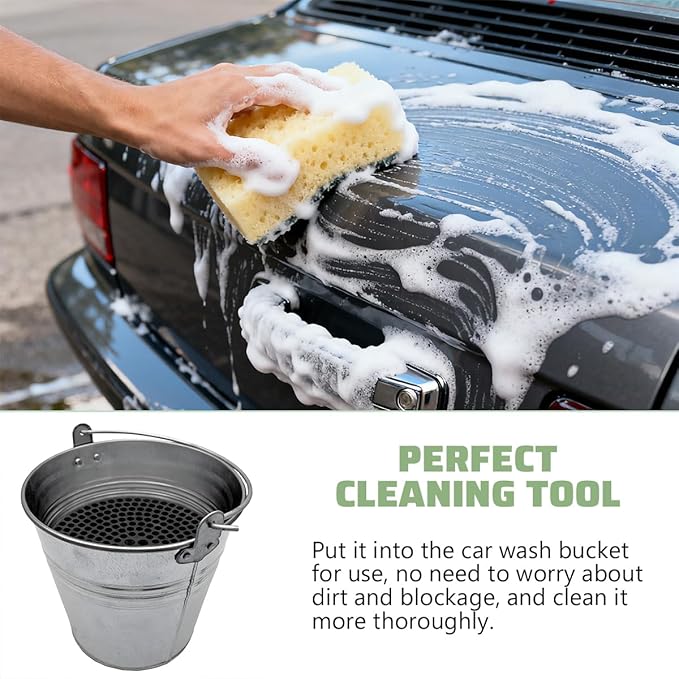 Bullet Car Wash Bucket Grit Trap Inserts, Vehicle Detailing Wash Filter for Remove Dust and Dirt, Automotive Cleaning Tool Fits 12 Inch Diameter Bucket, Universal for SUV RV Truck (Black)