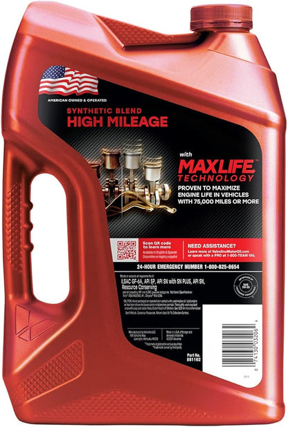 Valvoline Motor Oil, 5W-20, 5 QT | High Mileage | Synthetic Blend | MaxLife Technology | Pack of 2