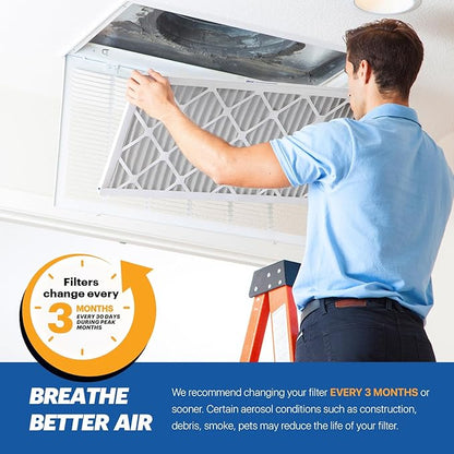 BNX TruFilter 20x25x1 MERV 10 (4-Pack) AC Furnace Air Filter - MADE IN USA - Pleated Air Conditioner HVAC AC Furnace Filters - Removes Odor, Mold, Bacteria, Smoke
