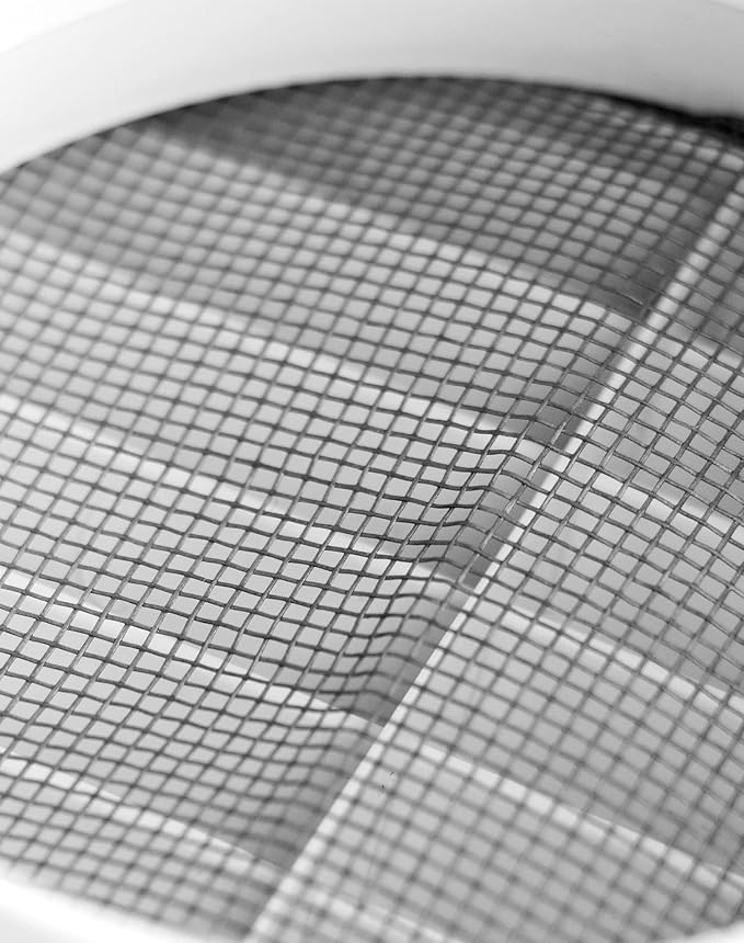 QWORK Air Vent ABS Louver Grille Cover, 2 Pack 4" Square Covers with Built-in Fly Screen Mesh for Bathroom Office Home