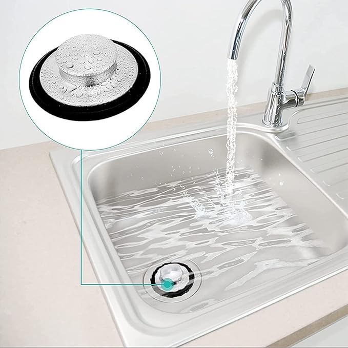 Kitchen Sink Stopper, Odorless Sink Plug Cover, Stainless Steel Garbage Disposal Stopper, Stopper for Sink Drain Filter, Fine Production Process, 86mm Outer Diameter
