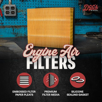 Doc's Diesel Engine Air Filter | Compatible with RAM 6.7L Cummins 2500, 3500, 4500, 5500 2007+ | Replaces 53034051AB, 68645327AA