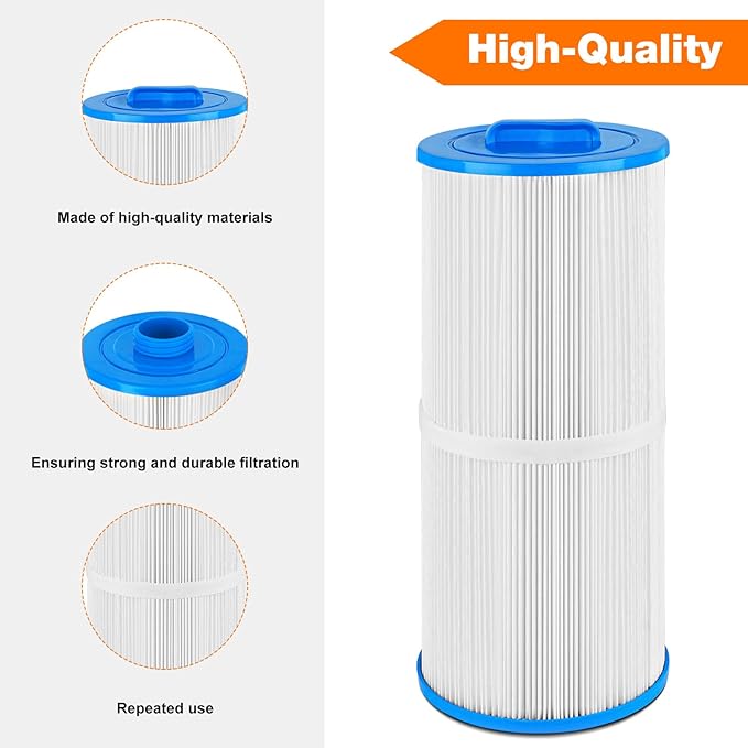 6CH-960 Spa Filter Replacement Jacuzzi Filter J-300, J400, 14081, 6000-383A, FC-2800, 6540-476, 6540-383, PJW60TL-F2S, 14081, 6000-383A Hot Tub Filter with Closed Handle (Not be Removed) 2 Pack