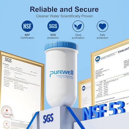 Purewell 0 TDS 7-Stage Water Filter Replacement for Zero Pitcher, Purewell SF series system, 200Gal Long-Lasting, NSF Certified to Reduce TDS, Total PFAS, Mercury& Heavy Metals, Chlorine (2 Pack)