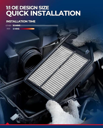 KAX Engine Air Filter, CA9600 Replacement for Accord V6 (2003-2007), RL (2005-2008), TL (2004-2006), Rigid Panel