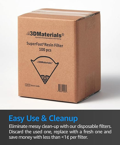SuperFilter 100 pcs, Disposable Filter, 3D Printer Resin and Paint Strainer, Made in Korea by 3DMaterials