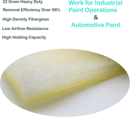 wioboy Paint Booth Exhaust Filter Roll (40.5" x 200ft), 22 Gram Heavy Duty Fiberglass Paint Arrestor for Spray Booth