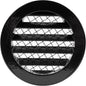Repa Market 4" Inch Aluminum Black Soffit Air Vent Cover - Louvered Round Gable Vent with Mesh Screen - Exhaust/Intake Ventilation Grill for House, Bathroom - Indoor/Outdoor Metal Duct Grate