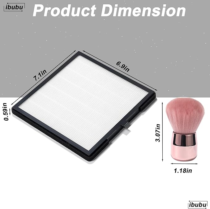 Nail Dust Collector Replacement Filters,3 Pack Nail Tech Dust Collector Filter Square for Electric Nail Dust Collector Machine Manicure Store